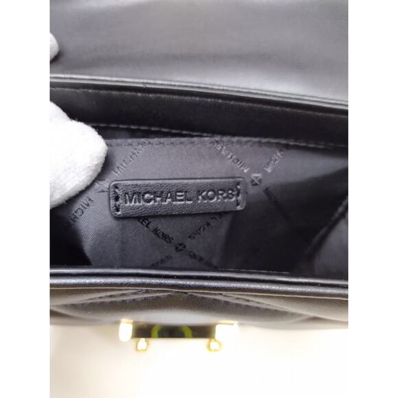 Michael Kors Serena Quilted Pushlock Satchel Crossbody Bag in Black - NWT $498 - Picture 9 of 12